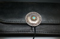  コンチョ付き　財布　コンチョ　ターコイズ１P入れ